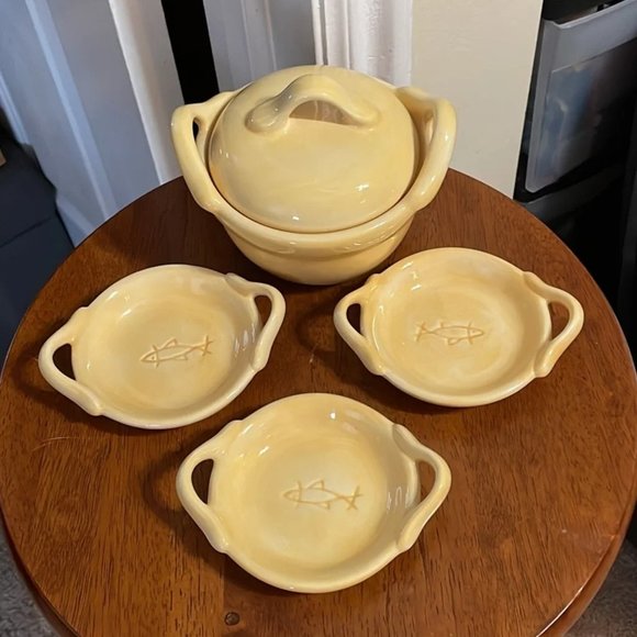 Pottery Barn Dining Pottery Barn Paella Mini Crock W Lid And 3 Mini